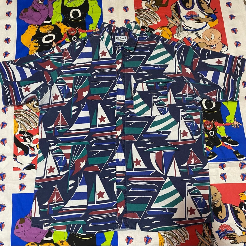 Vintage boating button up shirt